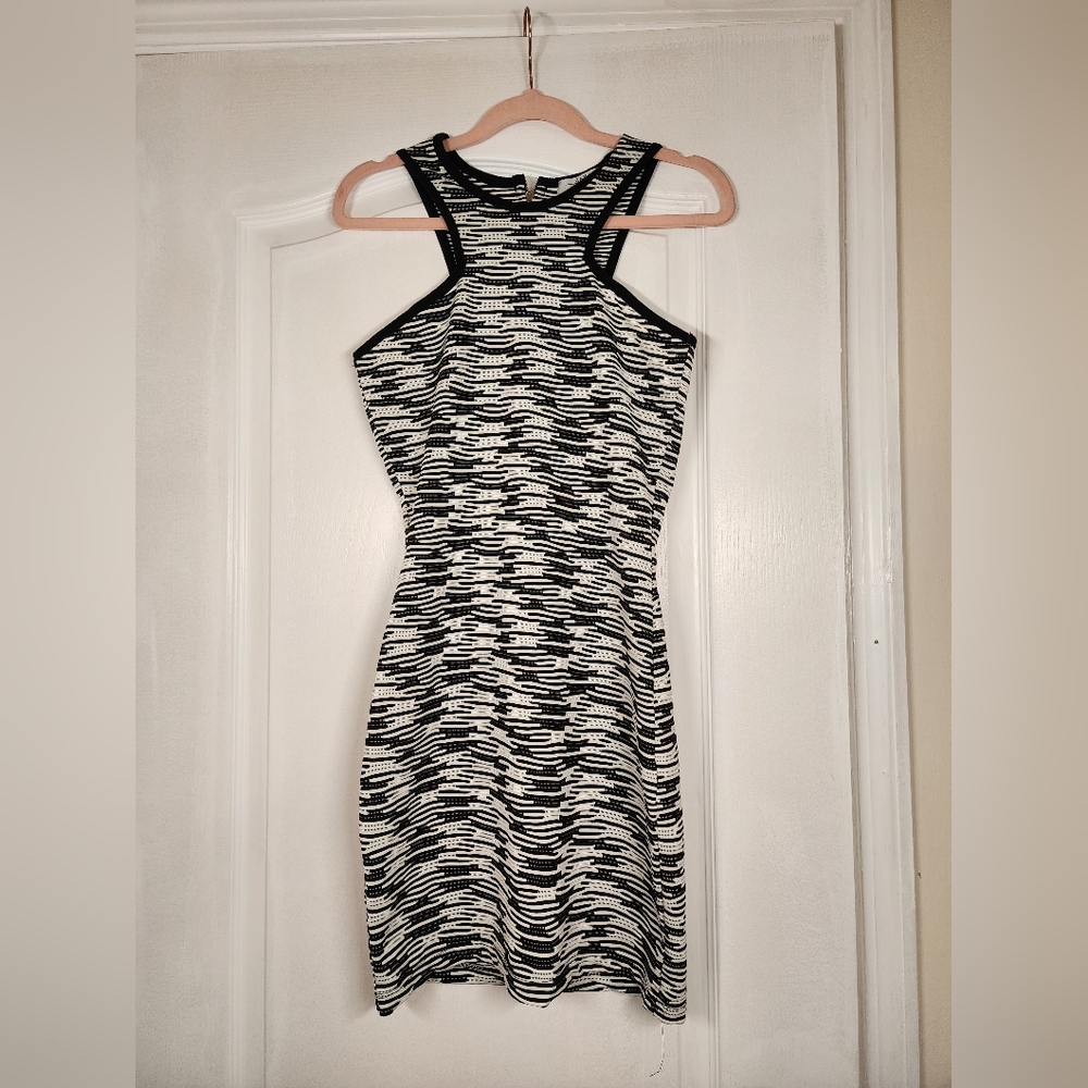 Zara Black and White Patterned Women's Dress